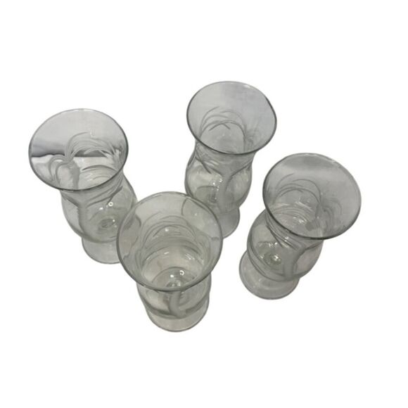 4 Rolf Etched Palm Tree Tropical Hurricane Cocktail Glasses - Picture 4 of 4
